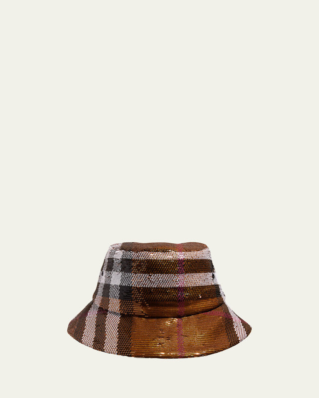 Check Sequin Bucket Hat